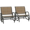 Resenkos Swing Glider Chair,  Outdoor Chair,2 Pieces Outdoor Glider Chair, Steel Swing Chai with Curved Armrests, Mixed Brown - 4 of 4