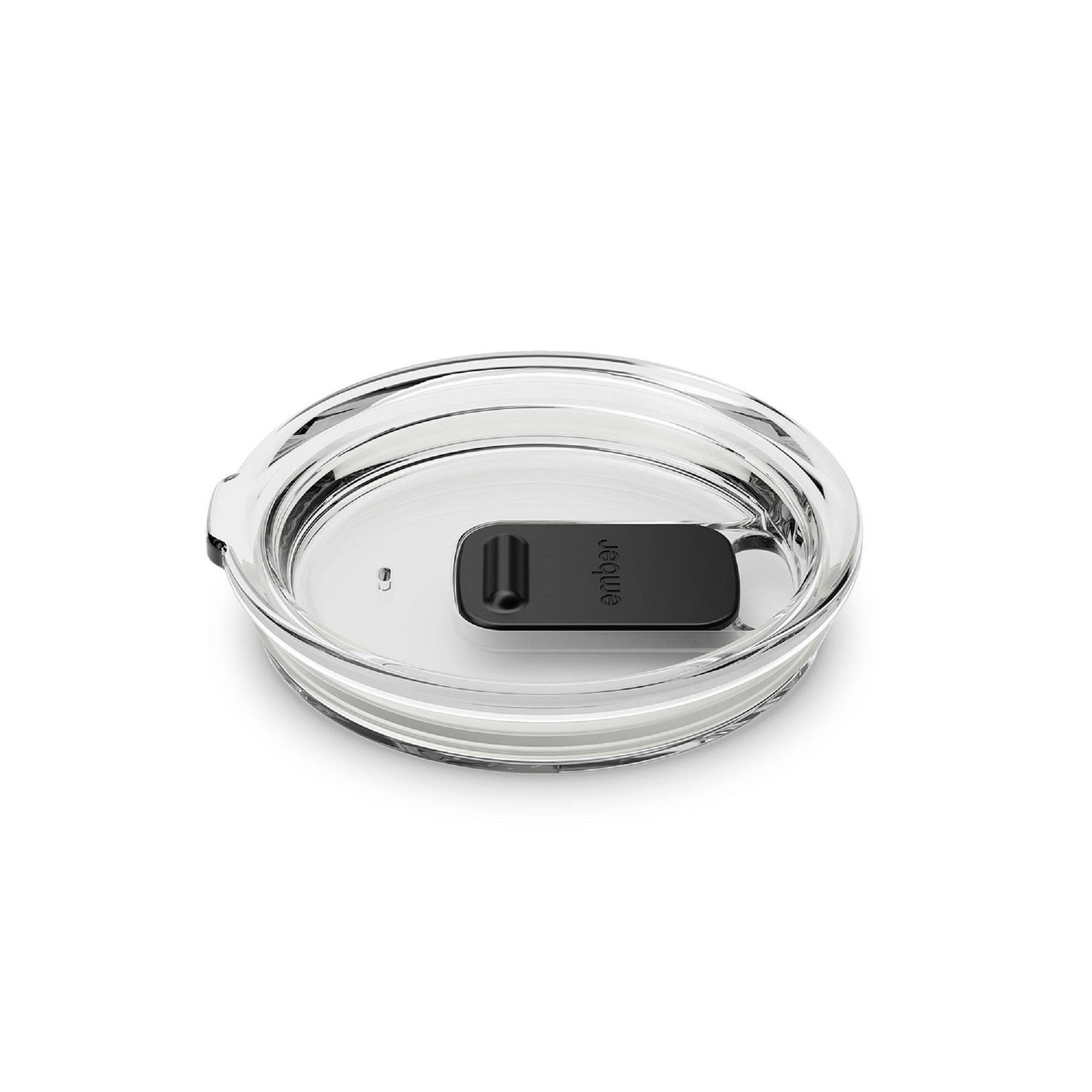 Ember 14oz Sliding Lid: Black & Clear Plastic Drinkware Accessory for Cold Beverages, Hand Wash, 3.49" Width