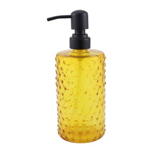 Unique Bargains Elegant Polka Dot Pattern Soap Pump Dispenser for Bathroom 16.9oz 1 Pc - 1 of 4