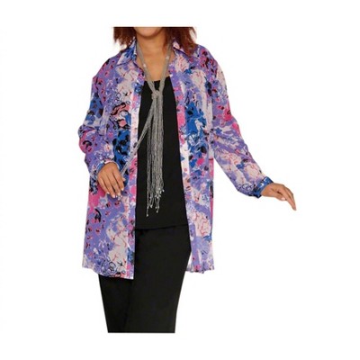 Women's Print Long Sleeve Tunic - Plus - On The Plus Side 1X