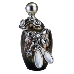 HomeRoots 6" Brown Gold And Silver Resin Floral Scroll Jewelry Box With Gemstones and Crystals - 1 of 4