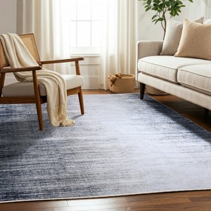 Delara Machine Washable Area Rug, Soft & Durable, Non-Slip Rug for High Traffic Areas, Grey/Soft White - 1 of 4