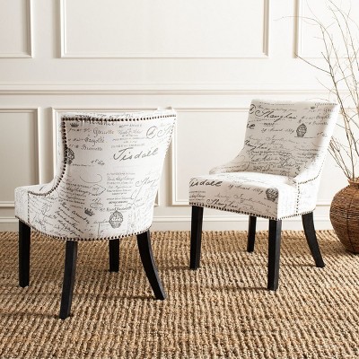Lotus White and Gray Linen Upholstered Side Chair