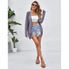 Coolmee Women's Crochet Lightweight Cardigan Cover Up Open Front Long Sleeve Summer Cardigans - 2 of 4