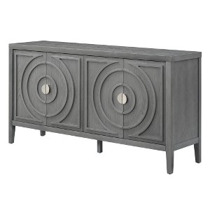 Lyngins Sideboard Buffet Cabinets with Circular Groove Doors,Round Metal Handles,Wood Legs,Coffee Bar Cabinets,Credenzas for Kitchen,Entryway - 1 of 4