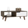 Coffee Table, One Open Shelf, One Drawer, Dark Brown/White - 3 of 4