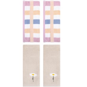 REGALWOVEN 4 Pcs Cotton Bathroom Soft Absorbent Cotton Hand Towels - 1 of 4