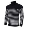 Men's Striped Turtleneck Sweater Casual Pullover Slim Fit Ribbed Knitted Sweater - 2 of 4