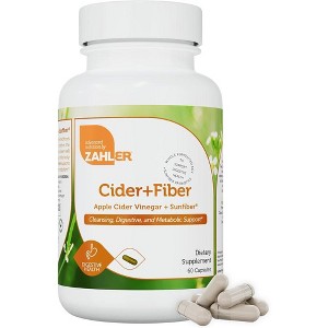 Zahler Apple Cider Vinegar Capsules with Fiber Supplement, Cleansing, Digestive and Metabolic Support, Healthy Diet and Appetite - 60 Count - 1 of 4