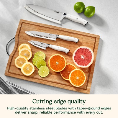 Cuisinart Classic White Triple Rivet 6pc Chef Set with Blade Guards missing one