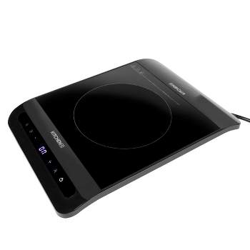 COOKTRON 1800W 120V Portable Double Burner Electric Induction Cooktop  w/Knobs