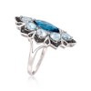 Ross-Simons 2.20 Carat London Blue Topaz and 2.50 ct. t.w. Aquamarine Ring With Blue Diamonds in Sterling Silver Size 5 - 3 of 4