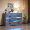 Fredees 7-Drawer Dresser for Bedroom with LED Light, Modern Black Chest with Charging Station for Closet, Living Room, Hallway - 4 of 4