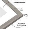 Americanflat 24x24 Picture Frame with Polished Plexiglass - Use as 20x20 Frame with Mat or 24x24 Frame Without Mat - Hudson Collection - Grey Wood - 3 of 4