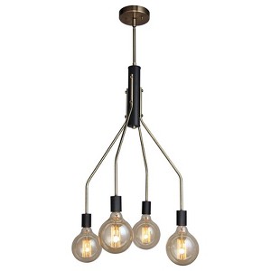 Woodbridge Lighting Bentley 4-Light G125 Metal Chandelier in Brass/Black - 1 of 2