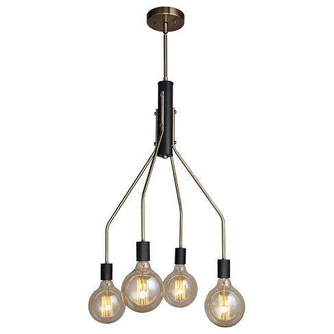 Woodbridge Lighting Bentley 4-Light G125 Metal Chandelier in Brass/Black - image 1 of 2