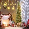 Tangkula 7FT Pre-lit Half-Shape Christmas Tree Artificial Xmas Tree w/450 Branch Tips & 150 Warm White Lights, Seasonal Decor tree w/Metal Base - 2 of 4