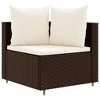 vidaXL Patio Sofa Set with Cushions Lounge Setting Outdoor Furniture Poly Rattan - Brown and Cream 7 Piece - 3 of 4