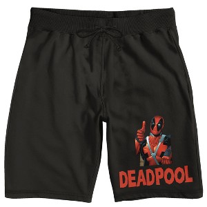 Deadpool Thumbs Up Marvel Universe Publishing Art Archive Men's Black Sleep Pajama Shorts - 1 of 4