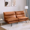 Dyonery 71 in Convertible Faux Leather Sofa Couch,Memory Foam Futon Couch Bed,Small Splitback Modern Loveseat Sleeper Sofa Bed for Living Room - 2 of 4