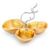 Classic Touch Gold 3 Bowl Relish Dish with Silver Branch - 3 of 3