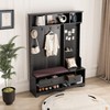 KTMBDW 3-in-1 Hall Tree with Removable Cushioned, Entryway Bench with Shoe Storage, Storage Shelves and DIY Pegboard,  for Entryway, Bedrooms - 3 of 4