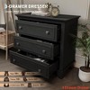 Bedroom 3 Drawer Dresser, Wooden Storage Chest of Drawers w/ Exquisite Metal Handles, Small Storage Cabinet, Modern Design Dresser - 4 of 4