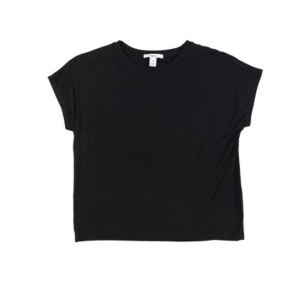 bar III Womens Solid Crop Basic T-Shirt