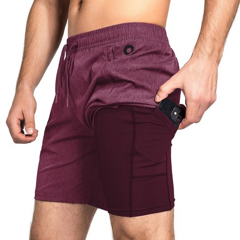 Burgundy hot sale athletic shorts