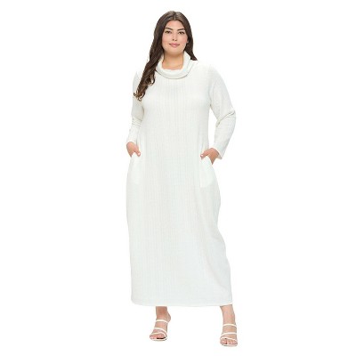 L I V D Women's Lana Cowl Turtle Neck Pocket Sweater Dress