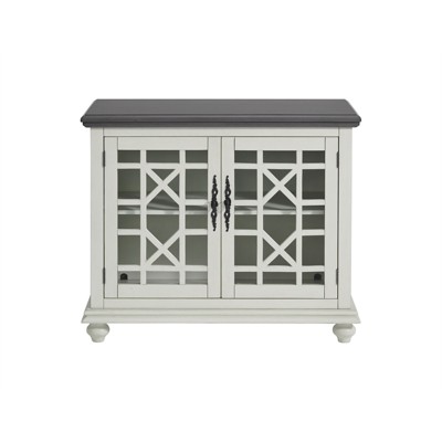 Parisian Antique Market Inspired White and Gray TV Stand