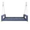 NicBex Twin Size Porch Swing Bed,Outdoor Swing Chair with Hemp Ropes,Patio Swing with Acacia Wood,Swing Sets for Backyard,Garden,Black - 2 of 4