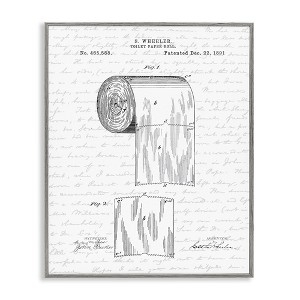 Stupell Industries Vintage Toilet Paper Roll Patent Framed Giclee Art - 1 of 4