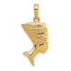 Black Bow Jewelry 14k Yellow Gold 3D Polished & Satin Egyptian Nefertiti Pendant - 3 of 4