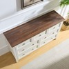 Fontoi Farmhouse 7 Drawers End Table for Bedroom, Wood Rustic End Table Tv Stand, Storage End Table for Bedroom, Beige, 54"*15.75"*31.25" - 2 of 4