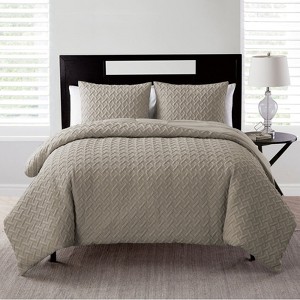 FIONECA Reversible Antimicrobial Brushed Microfiber Coverlet Set Farmhouse Pick Stitch Quilted Bedding - 1 of 4