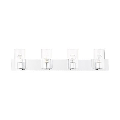 Zurich 4-Light Polished Chrome Vanity with Clear Glass