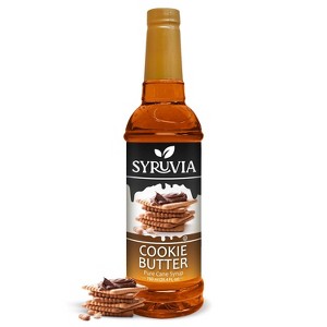 Syruvia Cookie Butter Syrup - 25.4 fl oz. Premium Flavoring Syrup For Coffee - 1 of 4