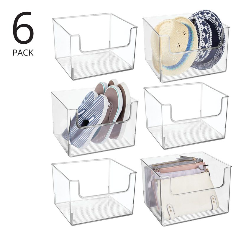 mDesign Plastic Closet Home Storage Organizer Cube Bin Container, 8 Pack - Clear, 2 of 8