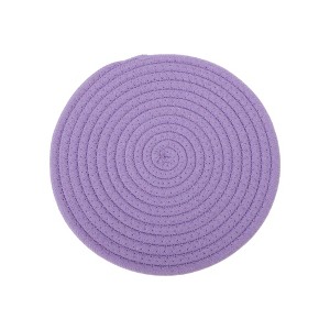Unique Bargains Trivet Round Rope Woven Mat Cotton Non-woven Fabric 7.87"x7.87"x0.31" - 1 of 3