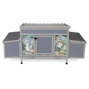 SEVOBAL 59" Large Wooden Chicken Coop Wooden Hen House with 2 Rest Areas Removable Tray and Lockable Door Outdoor Poultry Cage Duck Coop Weatherproof - 1 of 4