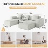 118" Modular Sectional Sofa with Ottoman, Convertible Oversized Corduroy Couch with Chaise Lounge for Living Room Comfort and Style-Maison Boucle - 4 of 4