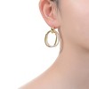 Elegant 14K Gold Plated Drop Earrings Adorned with Dazzling Cubic Zirconia for a Classic and Refined Look - 2 of 2