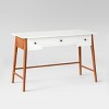 Amherst Mid Century Modern Three Drawer Writing Desk White/Brown - Project 62™ - image 3 of 4