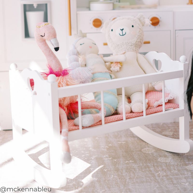 Sophia’s White Baby Doll Cradle Furniture Set for 15" Dolls, 5 of 8