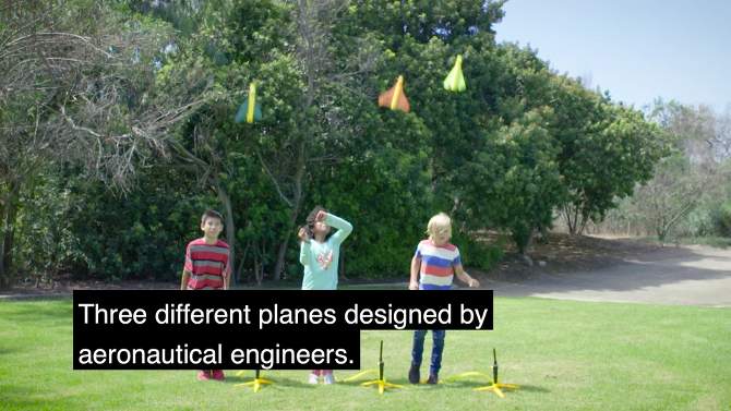 Stomp Rocket Aerodynamic Stunt Planes with Adjustable Launcher, 2 of 8, play video