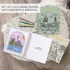 Adult Coloring Book Set of 2 - Relaxing Landmarks & Adventures for Wanderlust Spirit - Stress-Relieving Gift for Women - 2 of 4