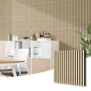PexFix Set of 4 Wall-Mounted Acoustic Panels,MDF Veneer Wallpaper 23.6"x23.6" - 1 of 4