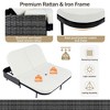 Rattan Outdoor Daybed: 5-Position Backrest, Removable Cushions, Iron Frame for Garden/Backyard/Poolside - 4 of 4