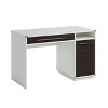 Vynxaria Modern Computer Desk - Gray/Neutral White Finish, Flip-Down Panel, Slide-Out Keyboard Tray, CPU Storage, Adjustable Shelf - 4 of 4